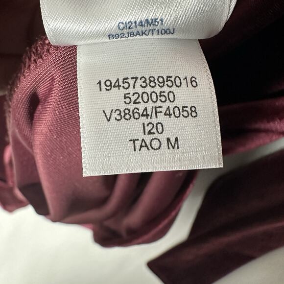 Vintage Lands End Velvet Burgundy Button Front Tunic Women M 10-12 Stretch Comfy - Picture 9 of 11